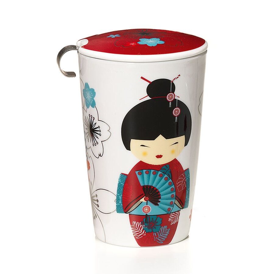 Kubek termiczny porcelanowy z zaparzaczem Gejsza 350 ml